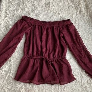 Off the shoulder sheer top